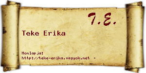 Teke Erika névjegykártya